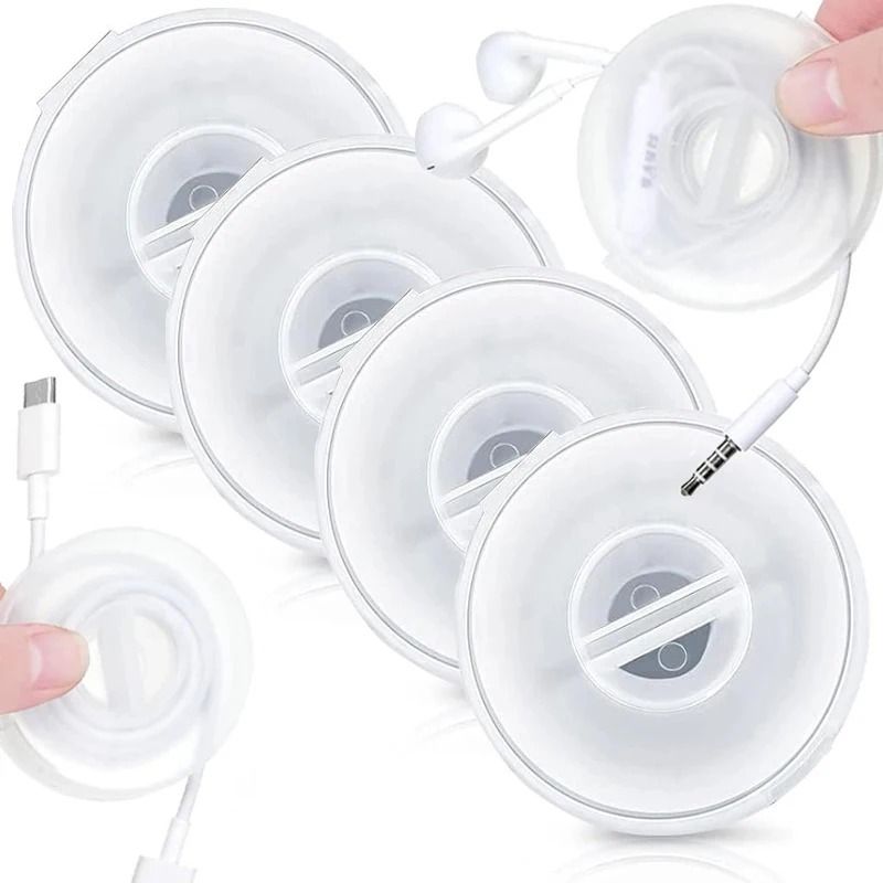 Portable Transparent Multi-Function Cable Winder – Retractable Cord Organizer & Phone Holder