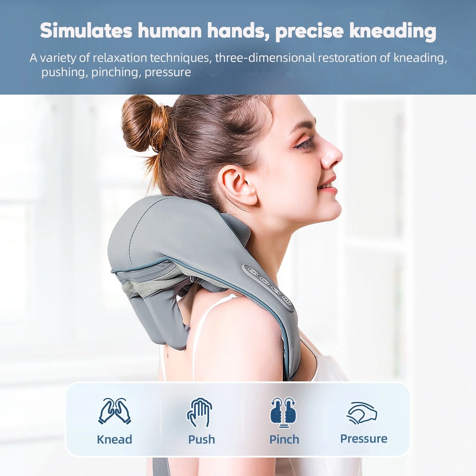 Neck and Shoulder Massager Wireless Back Kneading Massage Shawl