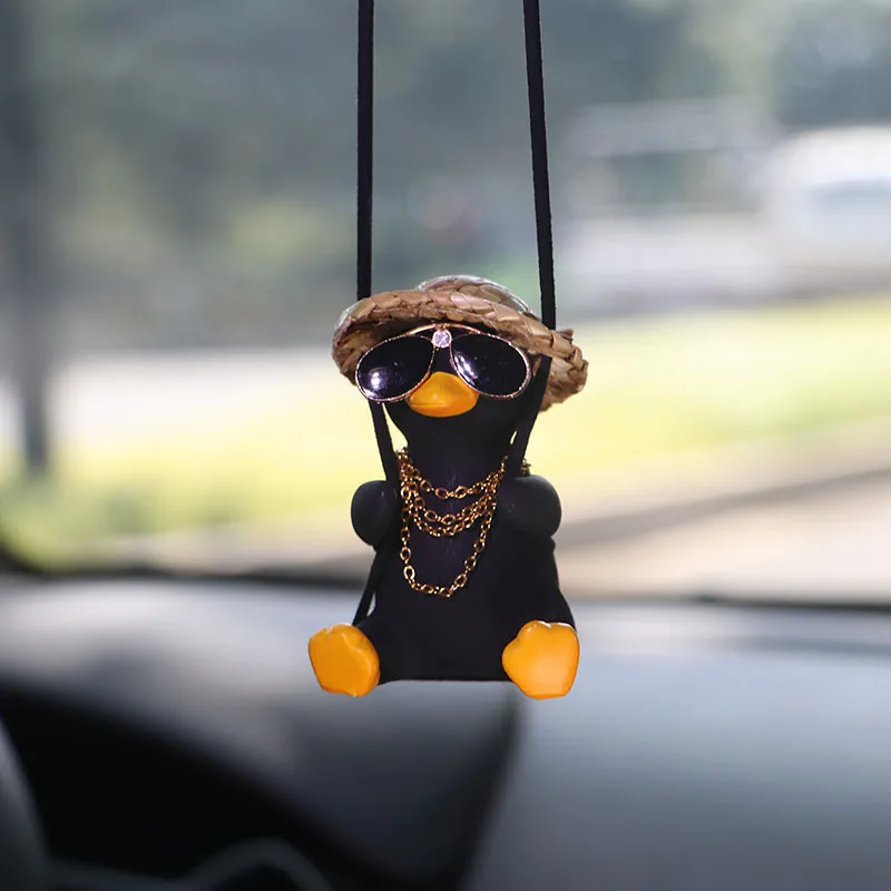 Cute Car Charm Hanging Ornament, Cool Swinging Duck, Car Accessories for Teens, Fun Dashboard Decor