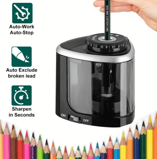 Electric Desktop Pencil Sharpener Automatic Sharpener for 6 to 8mm Pencils