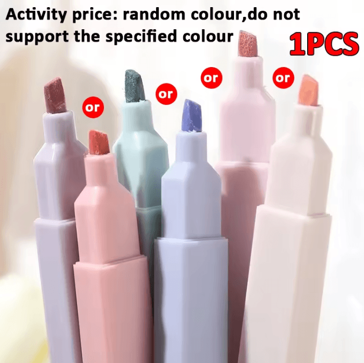 PastelGlow Kawaii Highlighter Set – 6 Soft Color Japanese Stationery Markers
