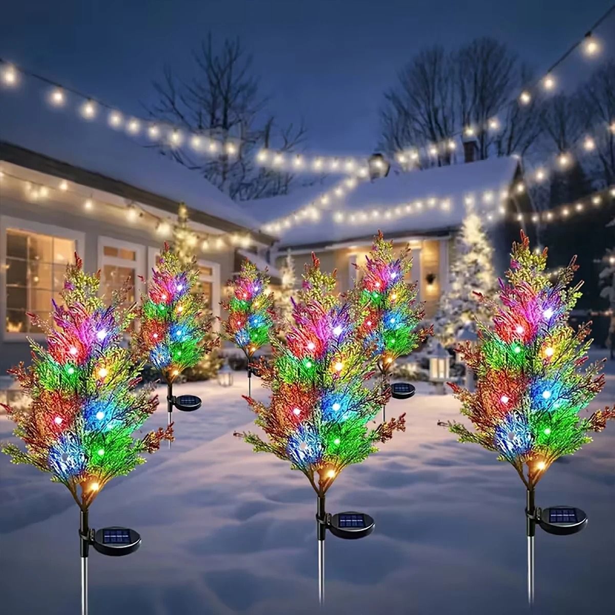 Solar Powered Christmas Pine Tree Garden Light