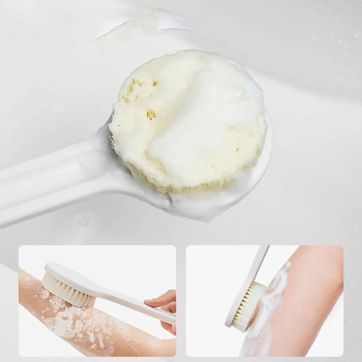 Japanese Long Handle Bath Brush Soft Bristle Back Scrubber