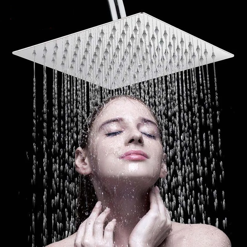 Ultra-Thin Stainless Steel Rainfall Shower Head, High Quality Square Round