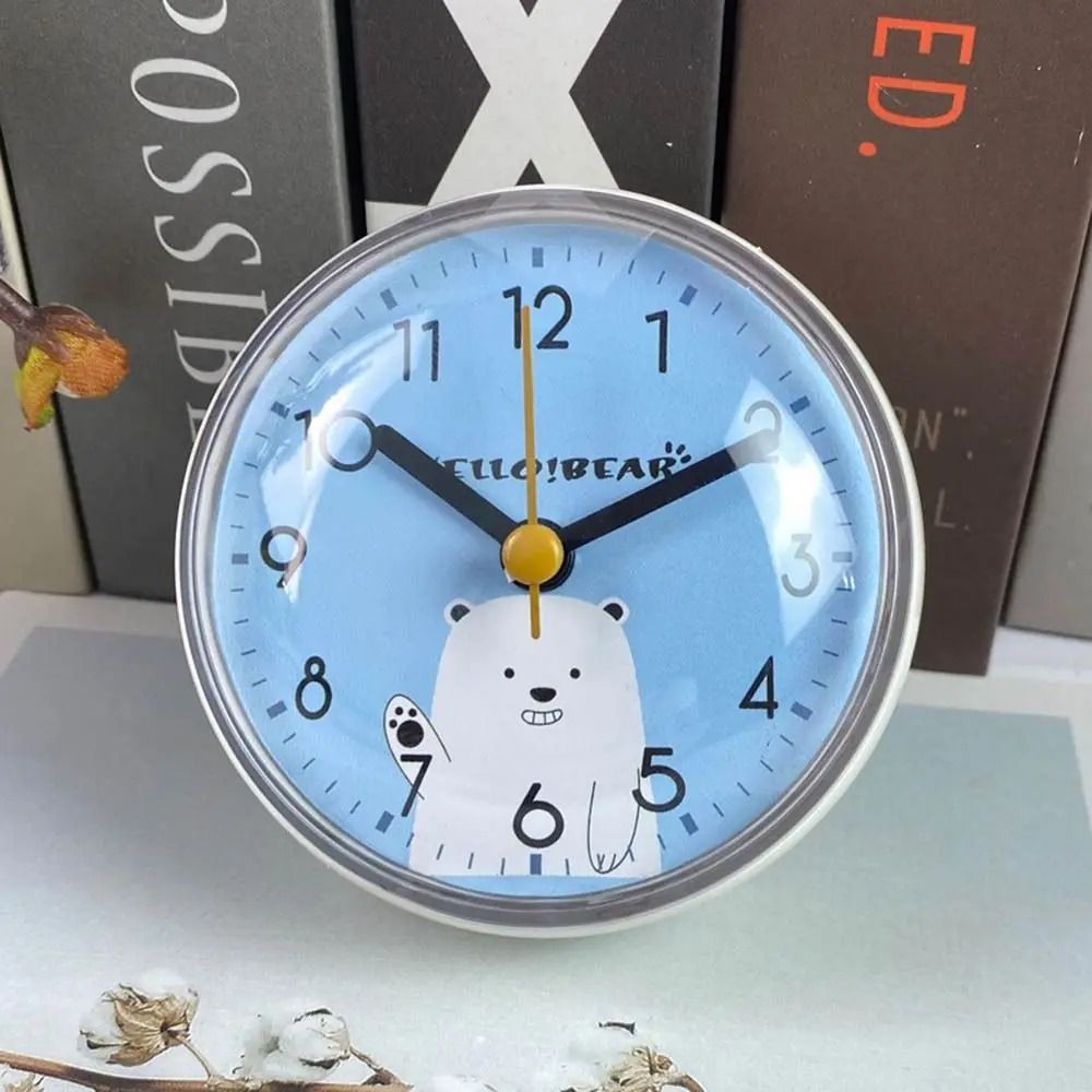 Waterproof Suction Clock Mini Bathroom Wall Clock Anti Fog Shower Timer