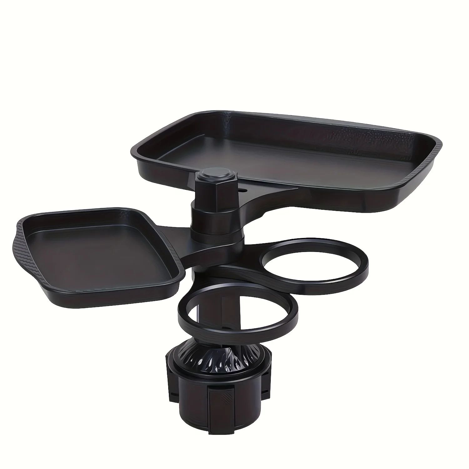 3-in-1 Car Cup Holder Tray – Expandable Rotating Food Table with 360° Adjustable Base