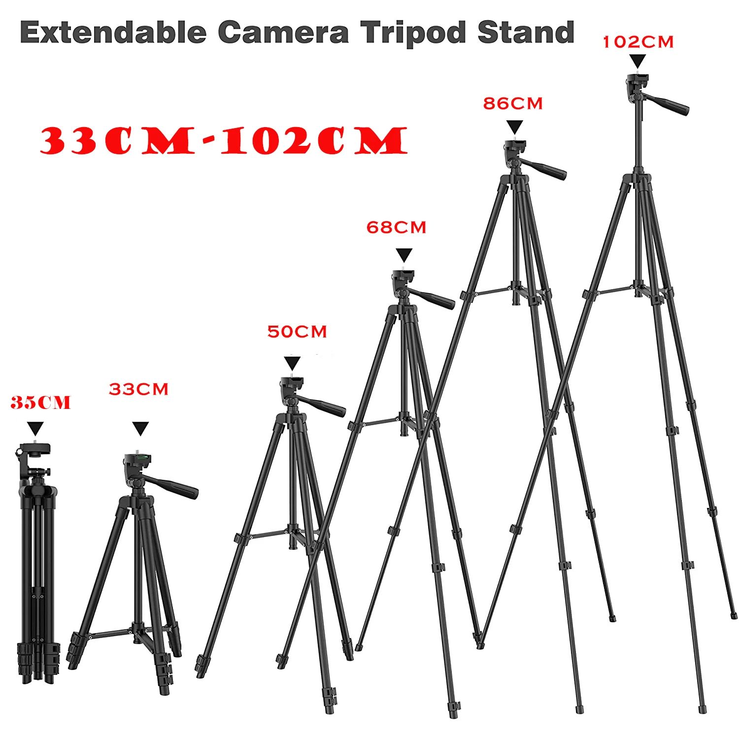 Lightweight Camera Tripod with Phone Holder