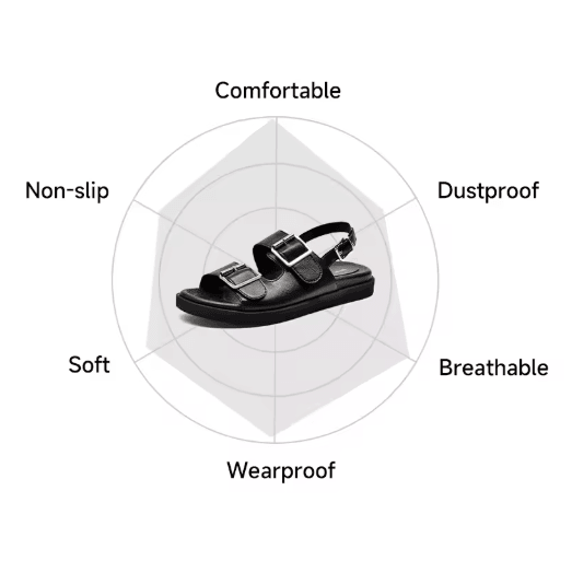 BeauToday Genuine Leather Ankle Buckle Sandals Handmade Low Heel Summer Shoes 38128