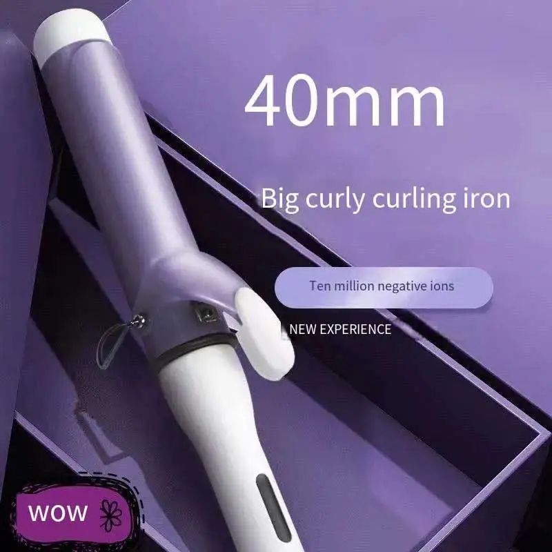 TINSOL 40MM Professional Ceramic J-Shape Rotating Big Wave Curling Iron