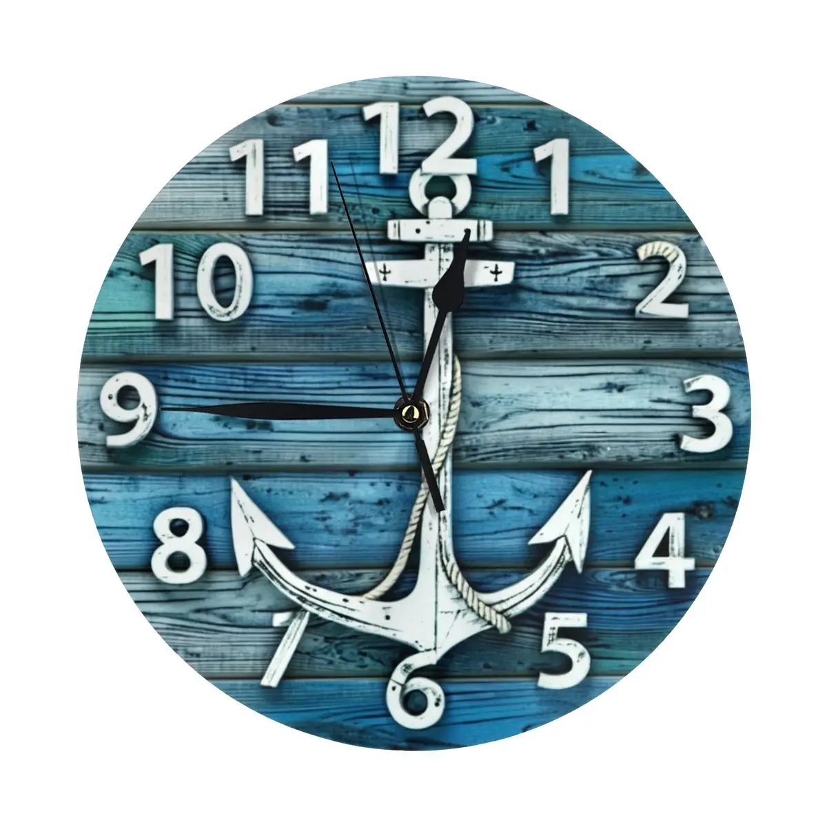 Vintage Nautical Anchor Wall Clock for Bathroom and Beach House Decor