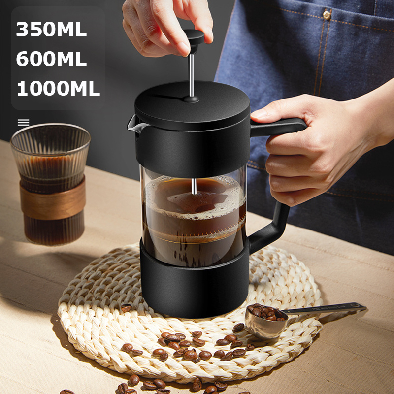 Premium French Press Coffee Maker Borosilicate Glass, Multifunction Hand Press Pot for Coffee Tea Brewing