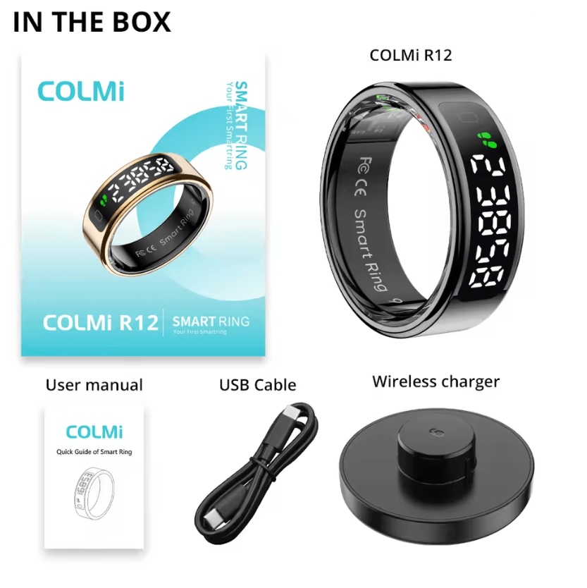COLMI R12 Smart Ring Touchscreen Health Tracker with Wireless Charging