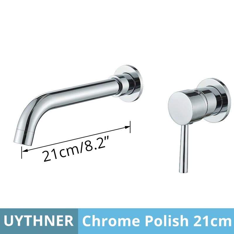 Brushed Gold & Black Concealed Wall Mounted Basin Faucet Mixer