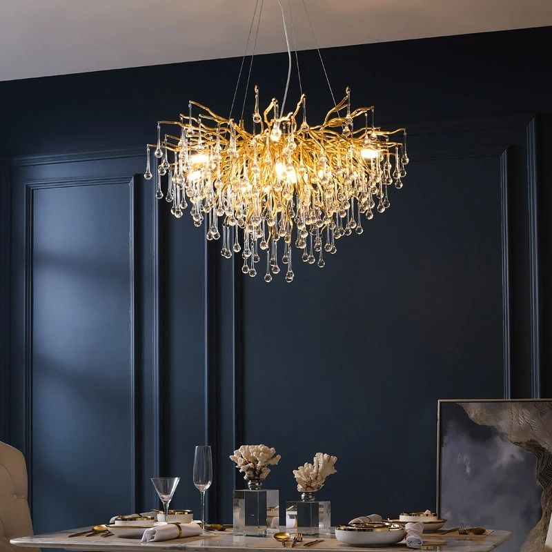 Nordic Luxury Gold K9 Crystal Chandelier | Modern LED Chandelier Fixture
