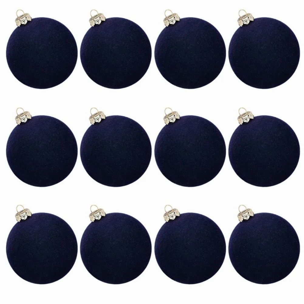 Velvet Christmas Ball Ornaments Set 12pcs
