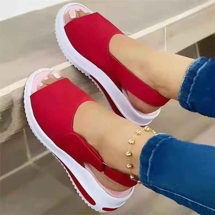Womens Summer Peep Toe Lightweight Sandals with Breathable Non-Slip Sole