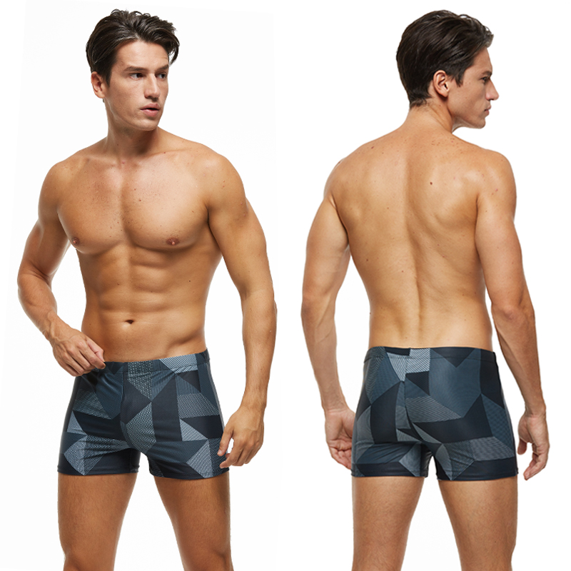 Men Swimwear Plus Size Fashion Printed Swimsuit, High Quality Elastic Swim Trunks with Pad, Male Beachwear