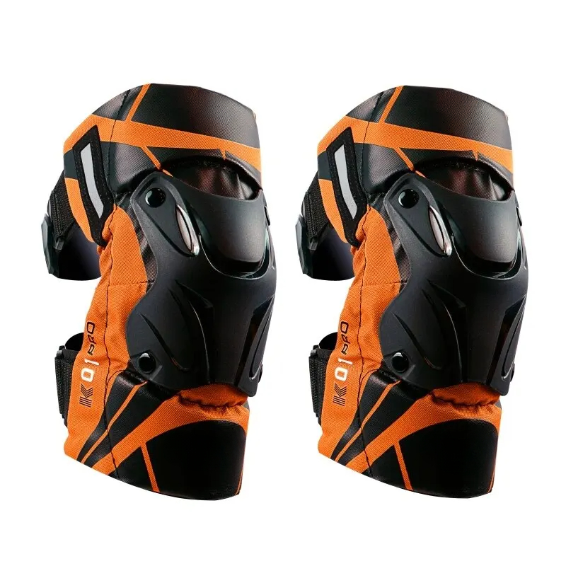 Adjustable Pro Guard Moto Shield Knee Guards, CE-Certified Impact Protection, Reflective Motocross Racing Night Use