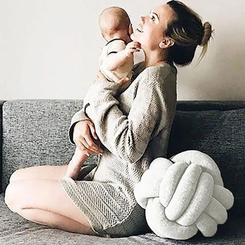 Knotted Plush Ball Throw Pillow