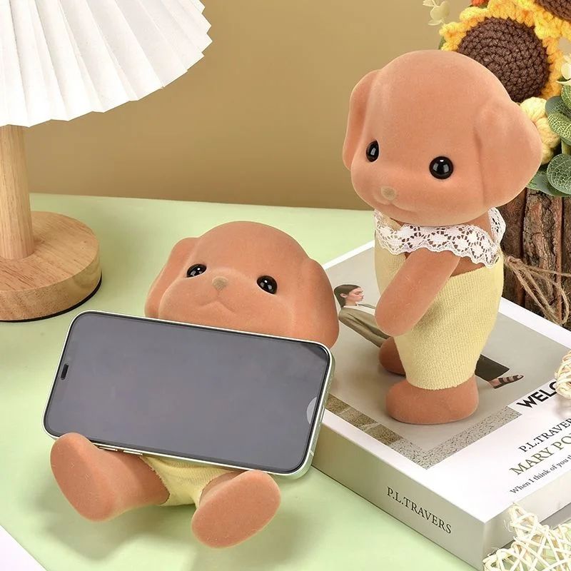 Cute Animal Movable Figure Phone Stand – 8.27in Adjustable Forest Family Desk Decor Holder