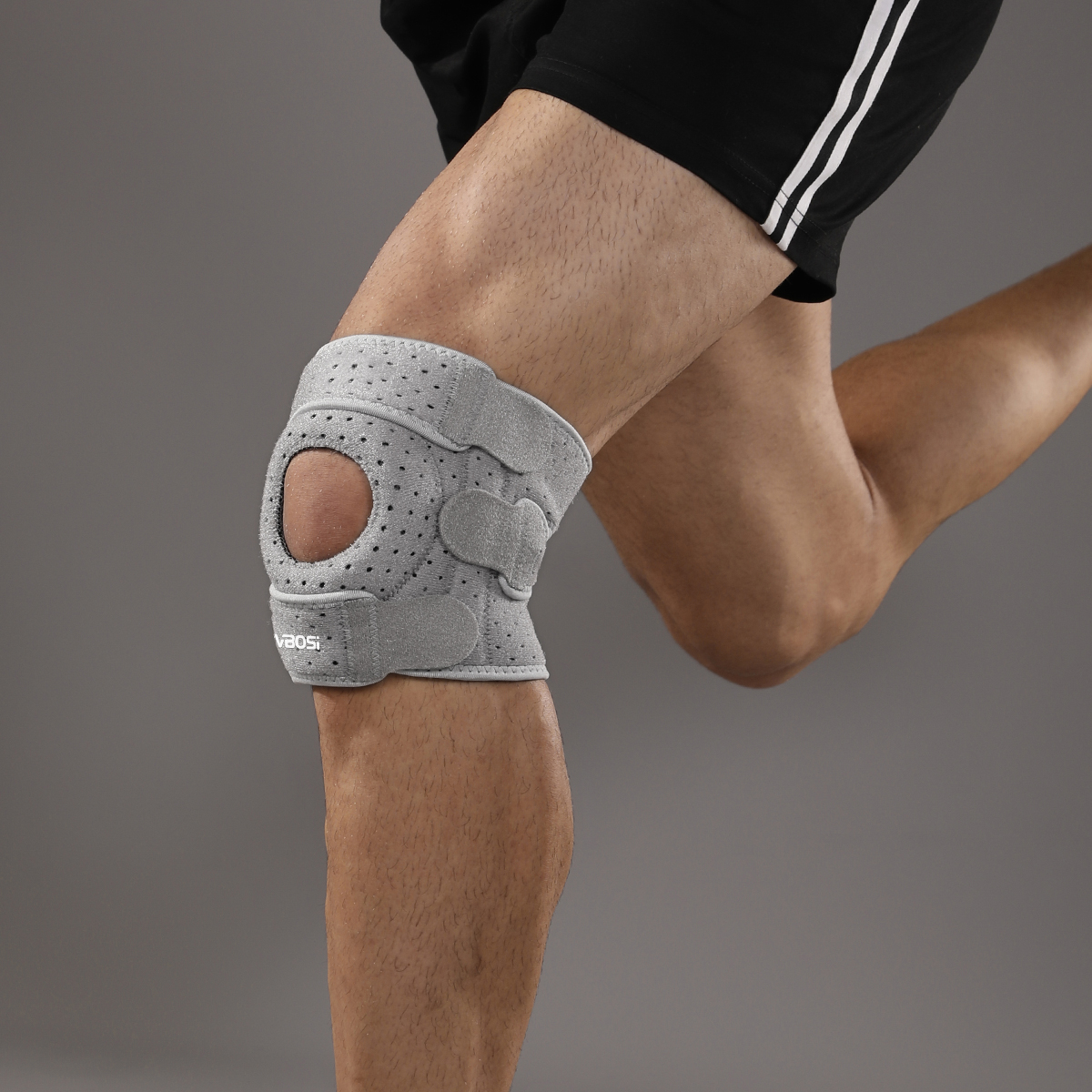 Adjustable Knee Support, Patellar Protection, Women Men Upgraded Anti-slip Breathable Silicone Pad with Air Holes