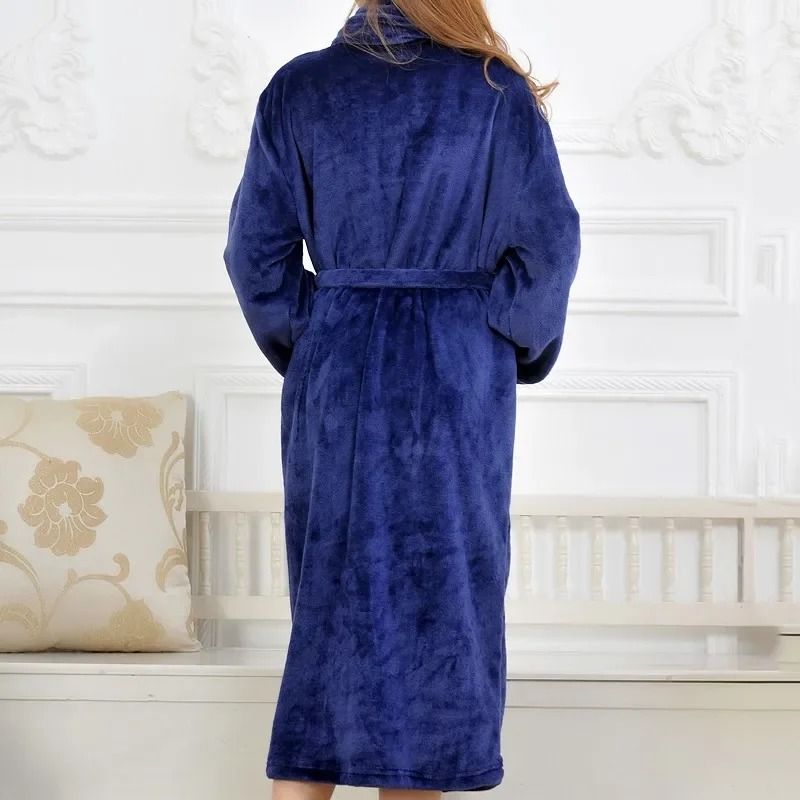 Winter Coral Fleece Long Robe – Professional Thickened Flannel Kimono & Warm Casual Homewear