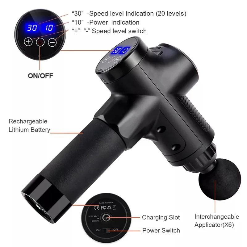 30-Level Percussion Massage Gun – Professional Deep Tissue Fascial System