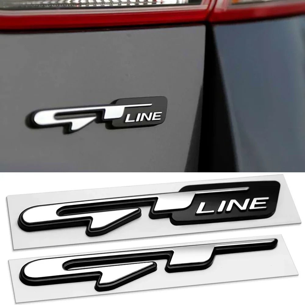 3D GT Line Fender & Trunk Emblem | Premium Chrome Body Badge for Kia, Peugeot & Performance Vehicles
