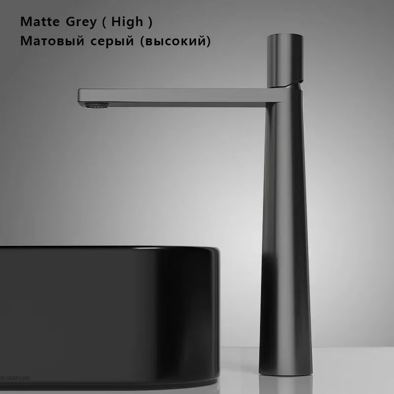 Brushed Gold Bathroom Sink Faucet – Modern Brass Basin Mixer with Single Handle