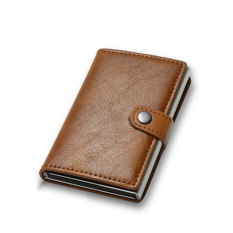 Carbon Fiber Credit Card Holder Wallet RFID Smart Metal Pop Up Wallet