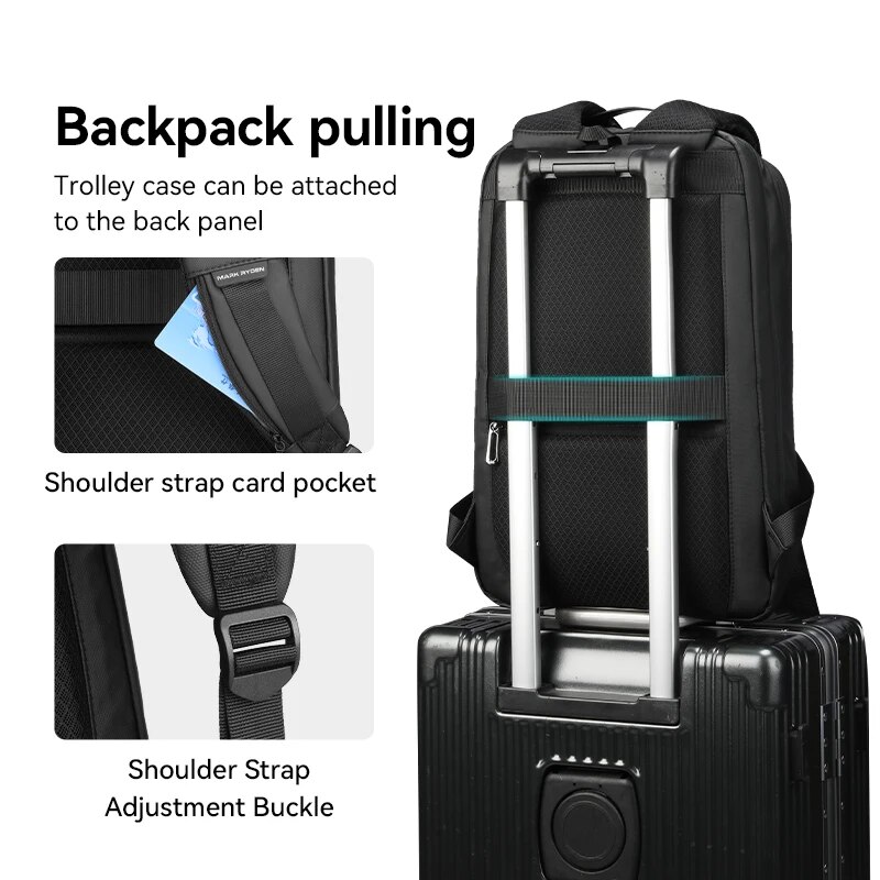 Slim Anti Theft laptop backpack with USB Charging Port Business Travel Daypack