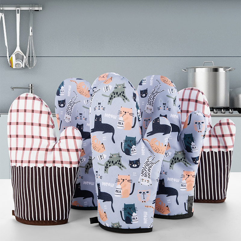 Heat Resistant Microwave Oven Mitts Gloves, Anti Scald Insulation, Non Slip Kitchen Baking Tools