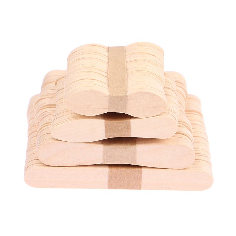 50 Pcs Disposable Wooden Waxing Sticks Body Hair Removal Spatula