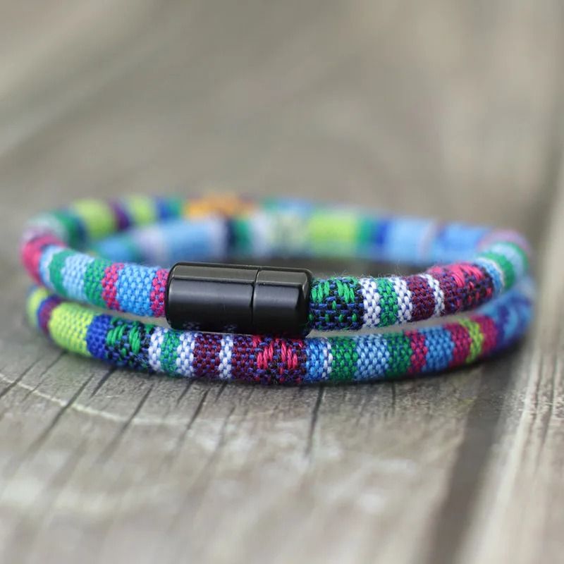 Mens Bohemian Magnetic Rope Bracelet