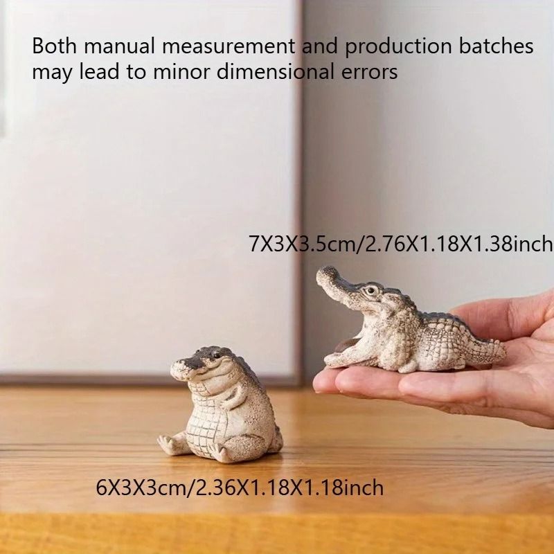 Cute Little Crocodile Resin Desktop Ornament Home and Garden Decor