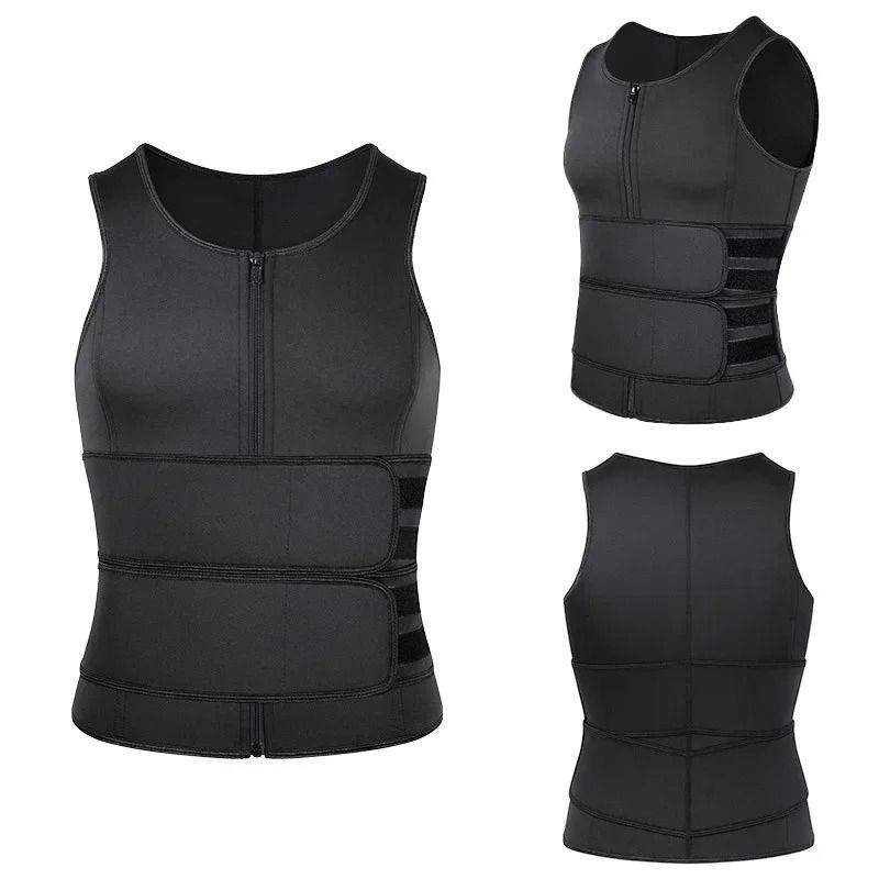 Mens Compression Vest Waist Trainer Body Shaper with Sauna Sweat Effect