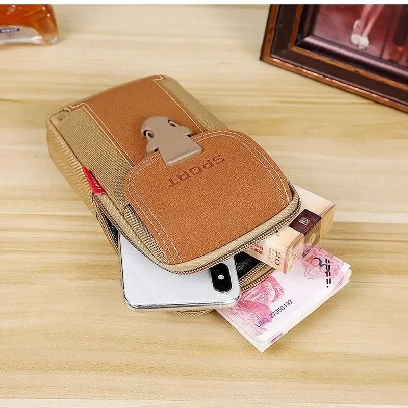 PU Leather Mens Belt Bag Travel Waist Pack with Phone Pouch