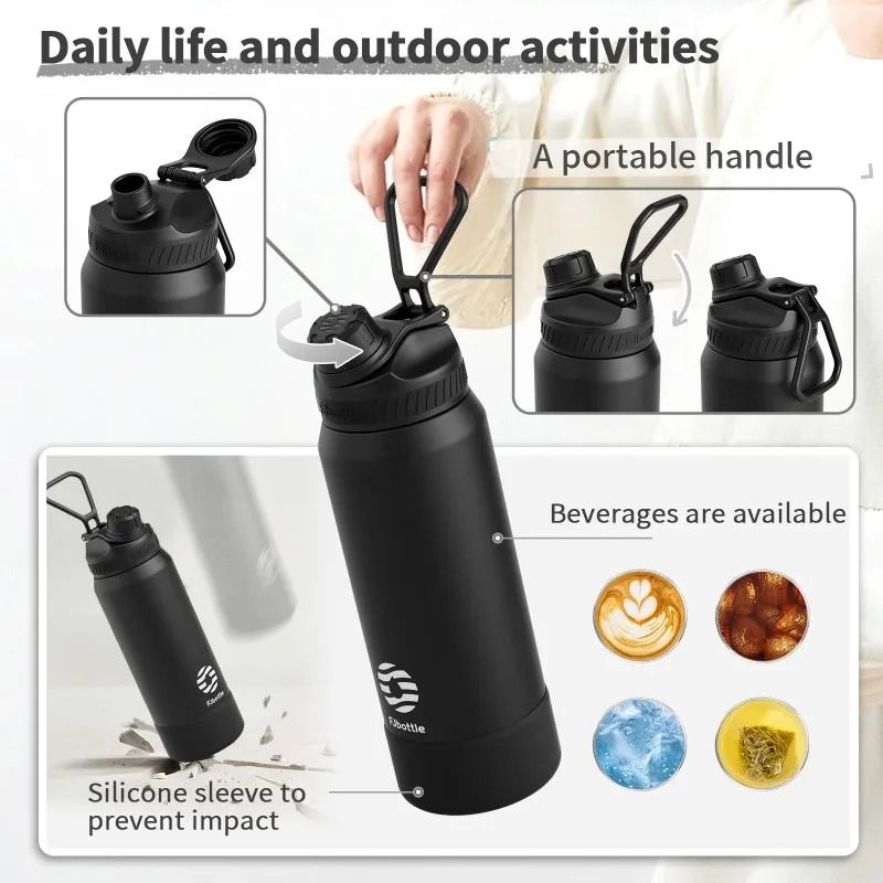 Fjbottle Vacuum Insulated Flask – 710ml/950ml Stainless Steel Thermal Travel Tumbler