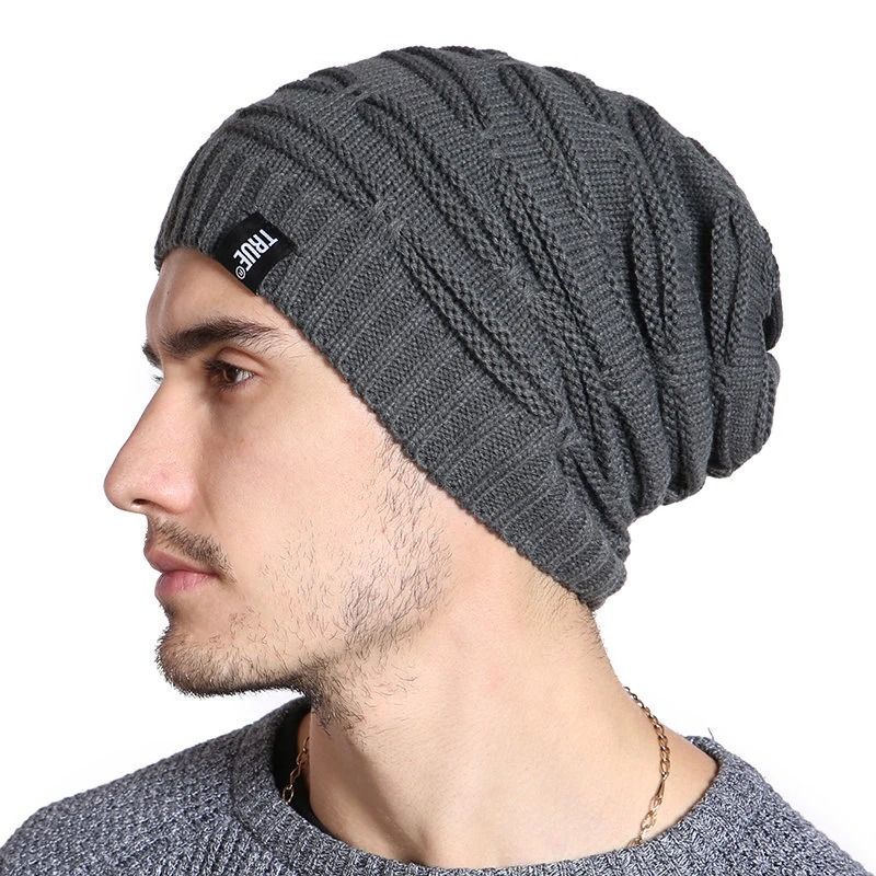 Unisex Letter Label Knitted Winter Beanie Hat