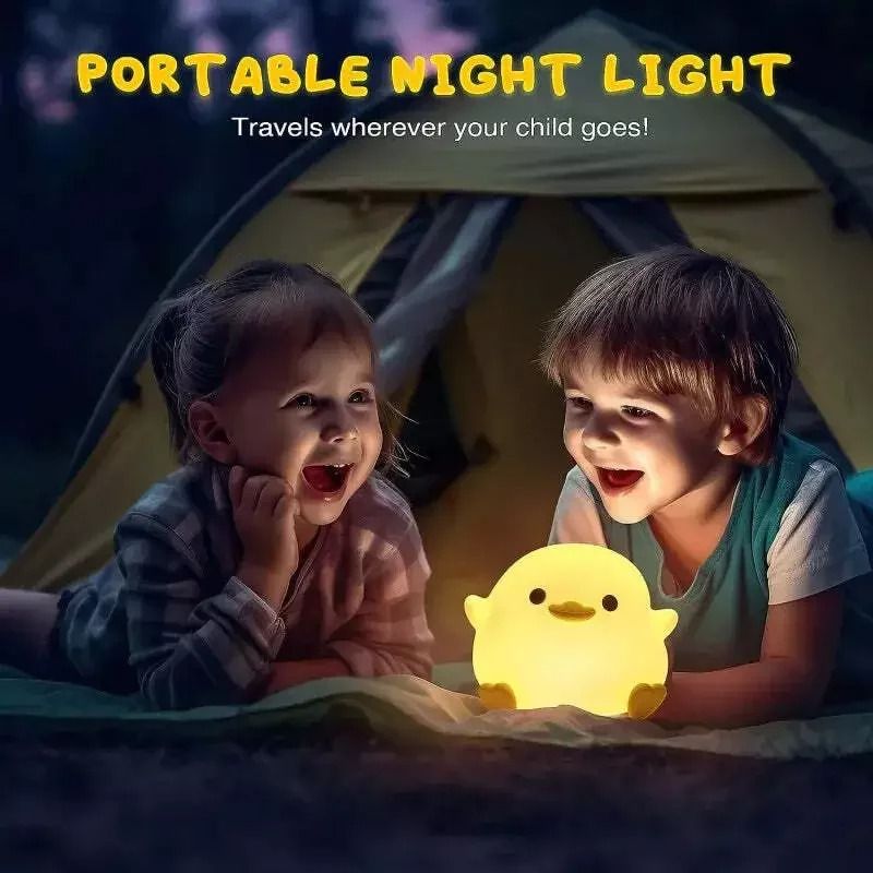 Creative Silicone Duck Night Light USB Charging Bean Shape