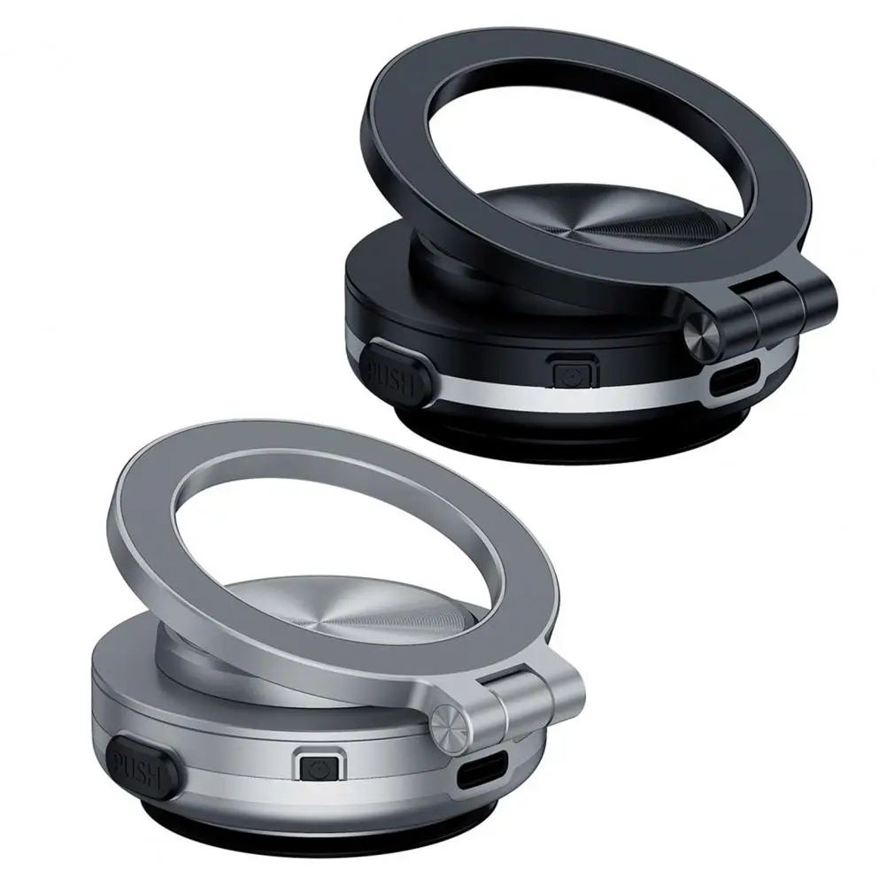 Magnetic Car Phone Holder Electric Vacuum Suction Mount Strong Grip 360° Rotation Secure Dashboard Windshield Stand