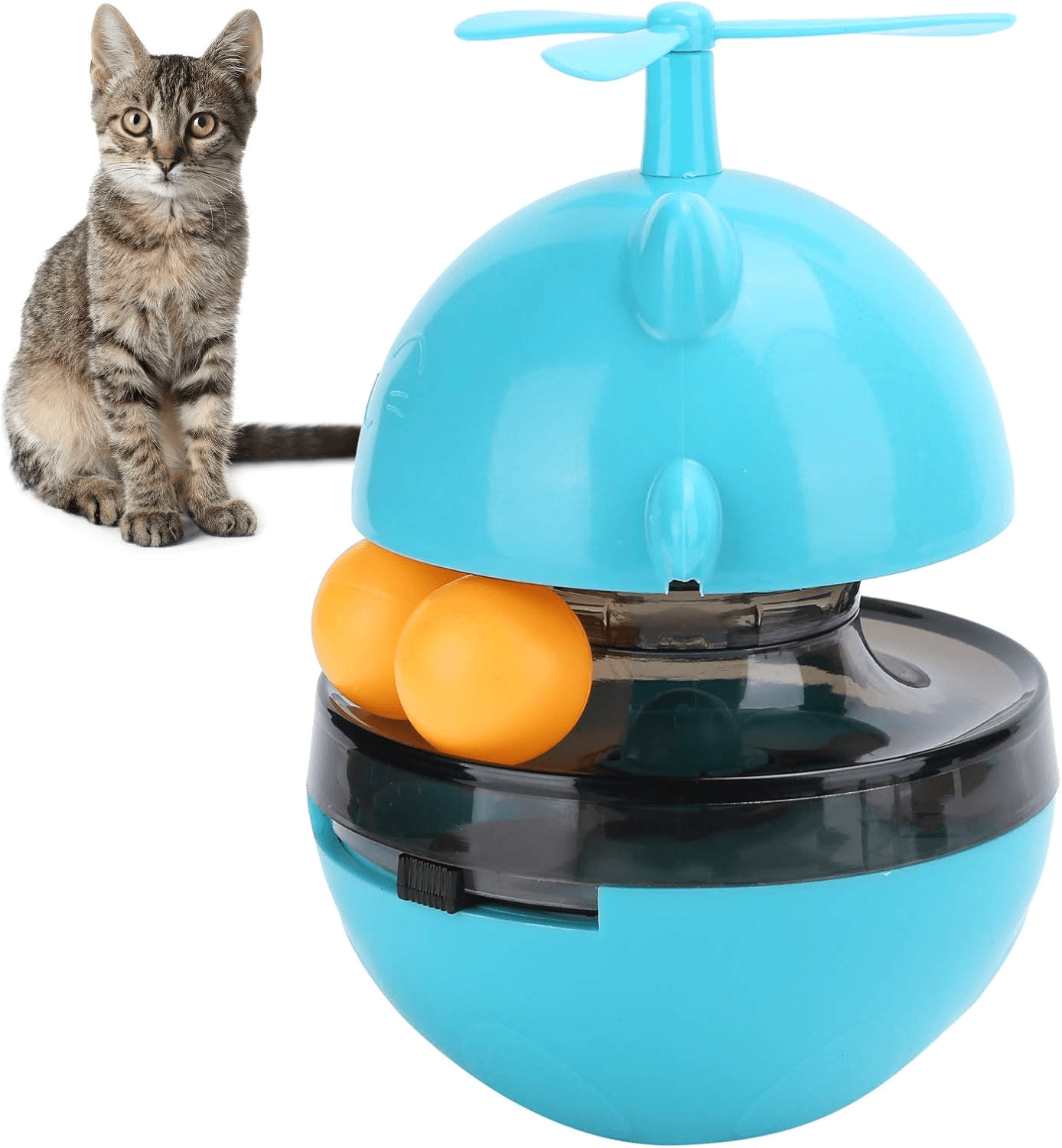 Cat Toy Automatic Interactive Cat Laser Toy with USB Rechargeable Ball Feather, Indoor Exercise Chasing Toy