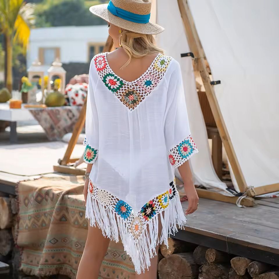 Crochet Fringe Bikini Cover Up Dress