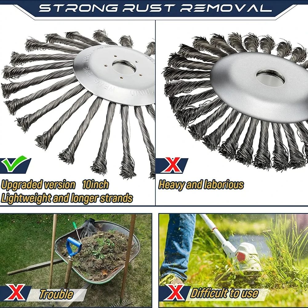Universal Steel Wire Brush Cutter Head 4 5 10 Inch Lawn Mower