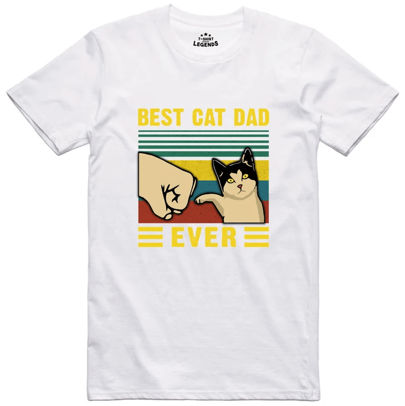 Best Cat Dad Shirt Funny Fathers Day Gift Cat Lover Dad Tee