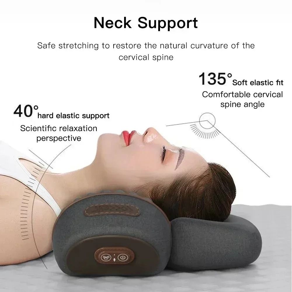 Heated Neck and Shoulder Traction Massager with Electric Vibration