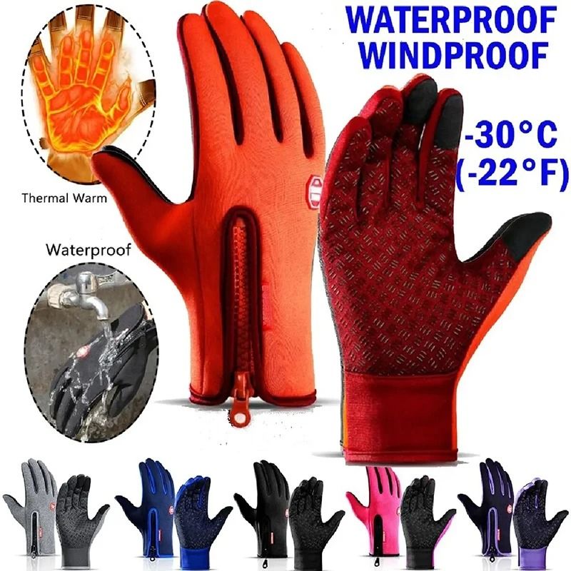 Winter Touchscreen Cycling Gloves Warm Windproof Non Slip Sports Gloves for Men and Women