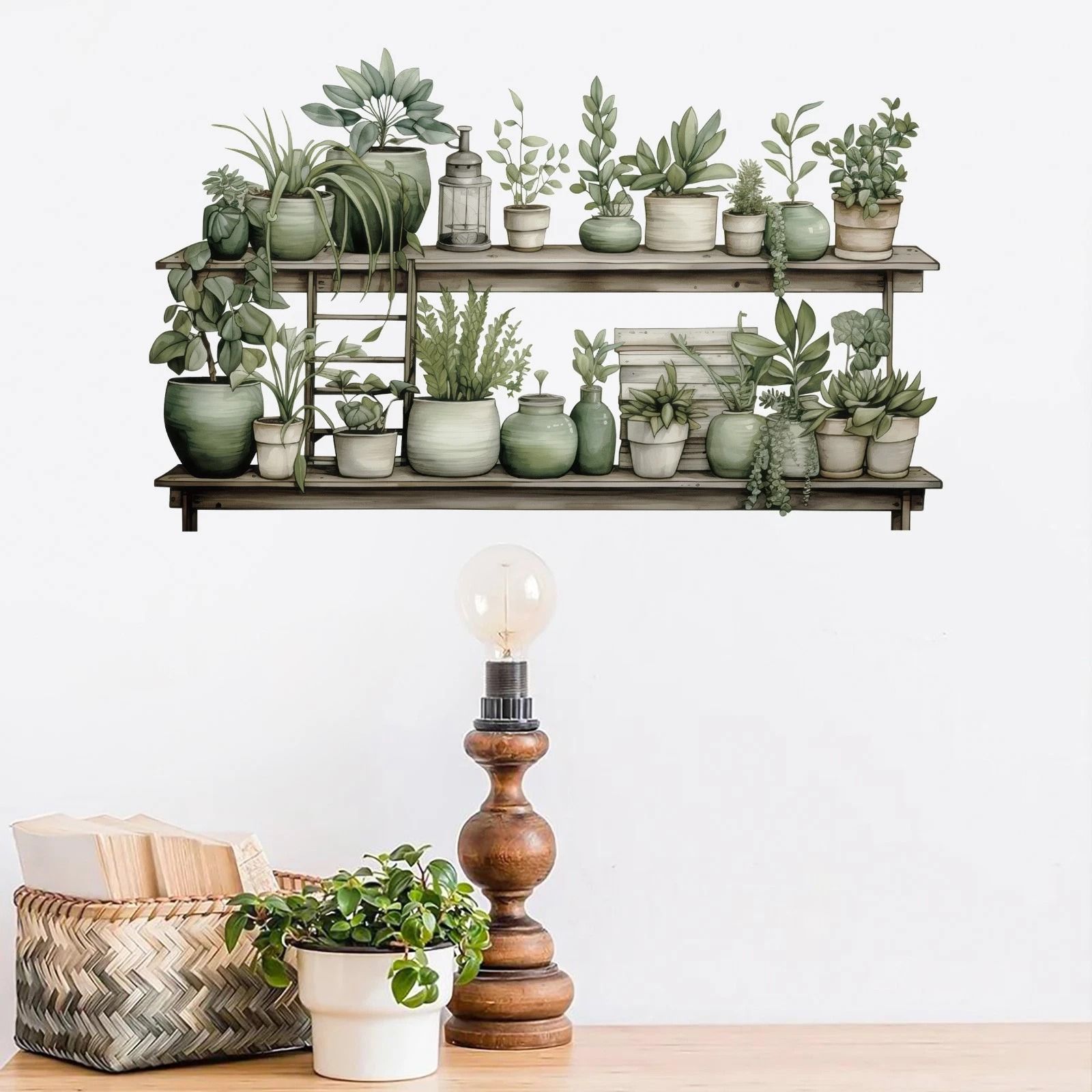 Tropical Green Plant Wall Decal – Removable Self-Adhesive Wall Decor for Rooms