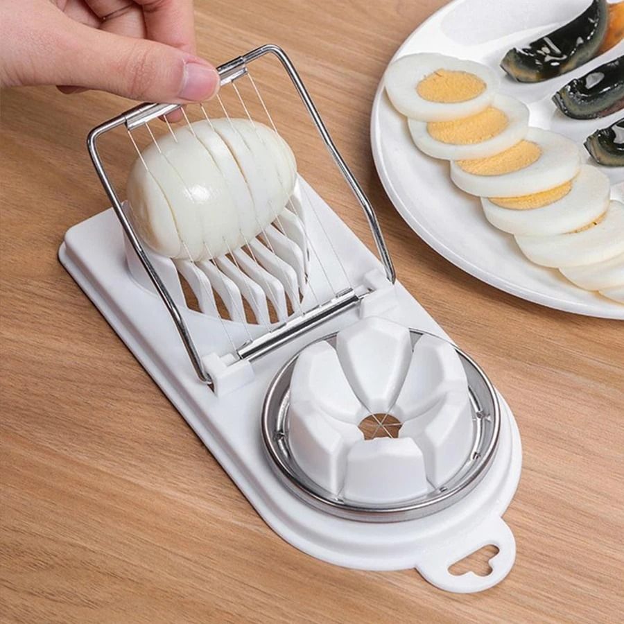 2 in 1 Egg Cutter With Stainless Steel Wire and PP Base