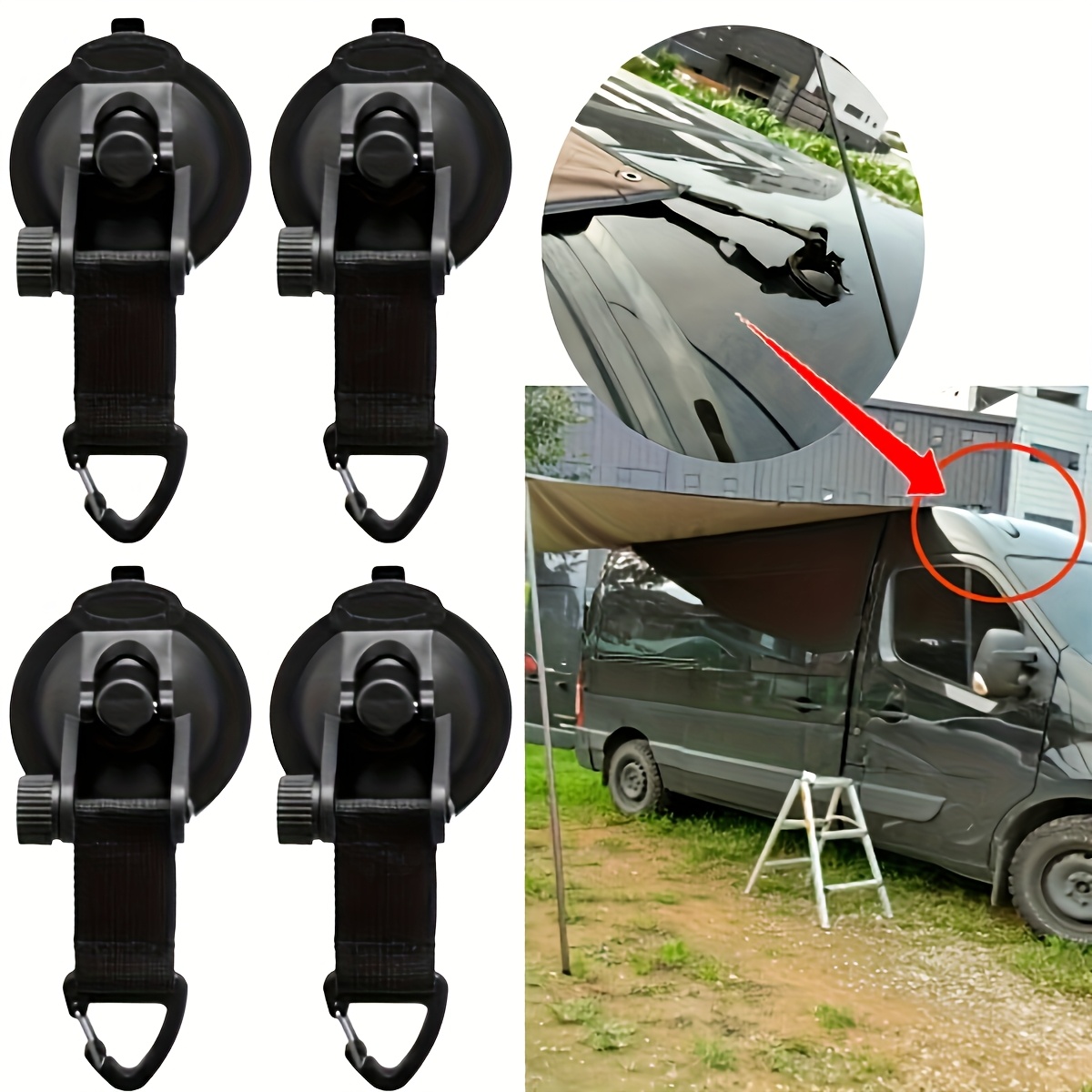 Portable Outdoor Camping Suction Cup Hook with Safety Lock Ideal for Outdoor Activities